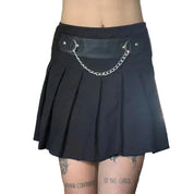 Pleated Mall Goth Mini Skirt (s)