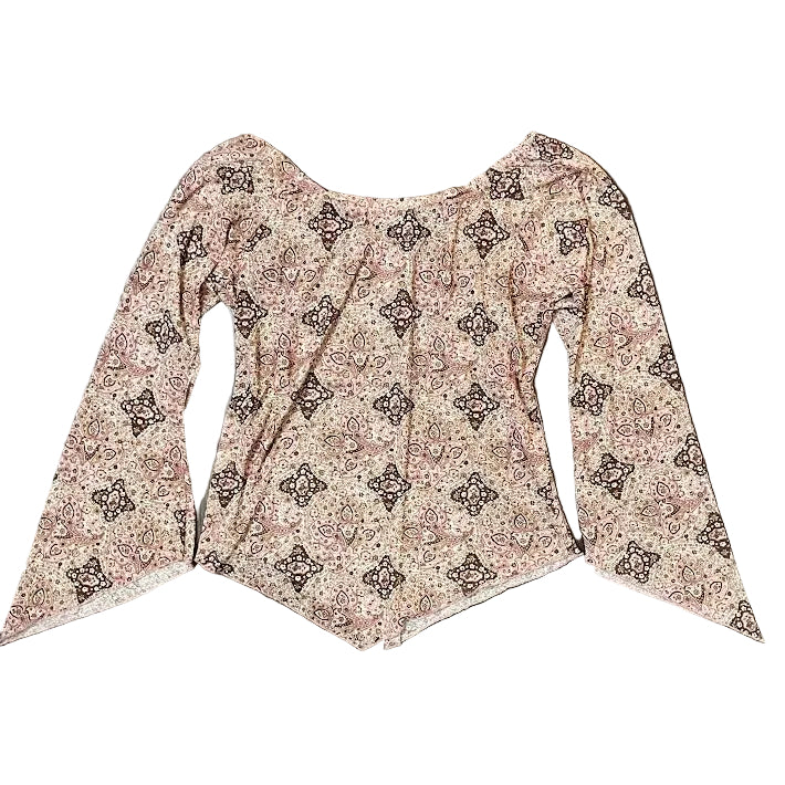 Paisley flare sleeve peasant top (XL)