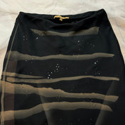 Vintage 90s Silk Midi Skirt with Rhinestones (S/M)