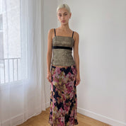 Vintage Gold Metallic Velvet Cami Top (S)