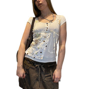 90s Utility Asymmetrical Wrap T-shirt (XS)