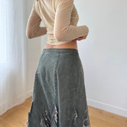 Vintage Euro Denim & Sequin Skirt (XS/S)