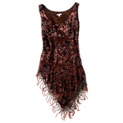 Caché Brown Beaded Mini Dress (S)