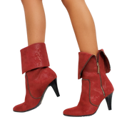 Snakeskin Patterned Zipper Boots (8.5/9)