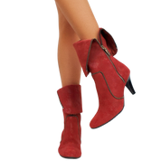 Snakeskin Patterned Zipper Boots (8.5/9)