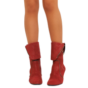 Snakeskin Patterned Zipper Boots (8.5/9)