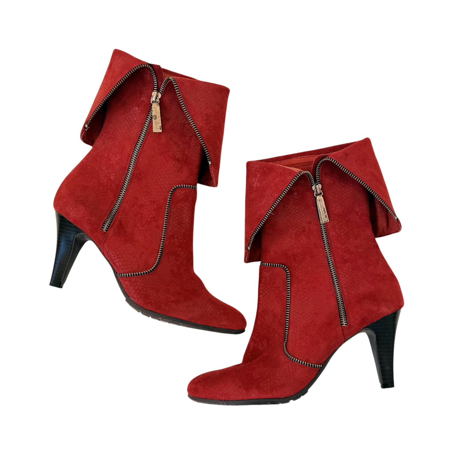 Snakeskin Patterned Zipper Boots (8.5/9)