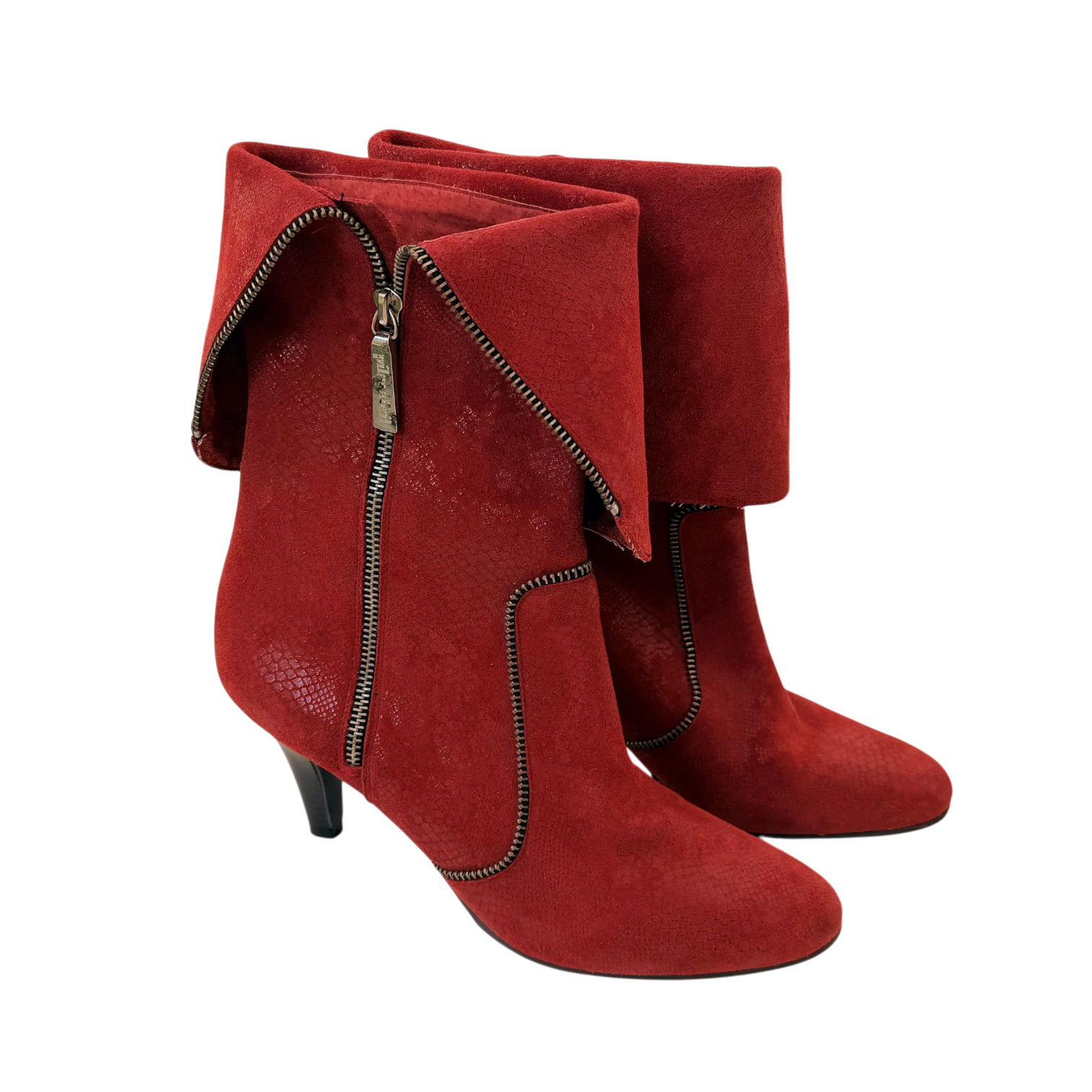 Snakeskin Patterned Zipper Boots (8.5/9)