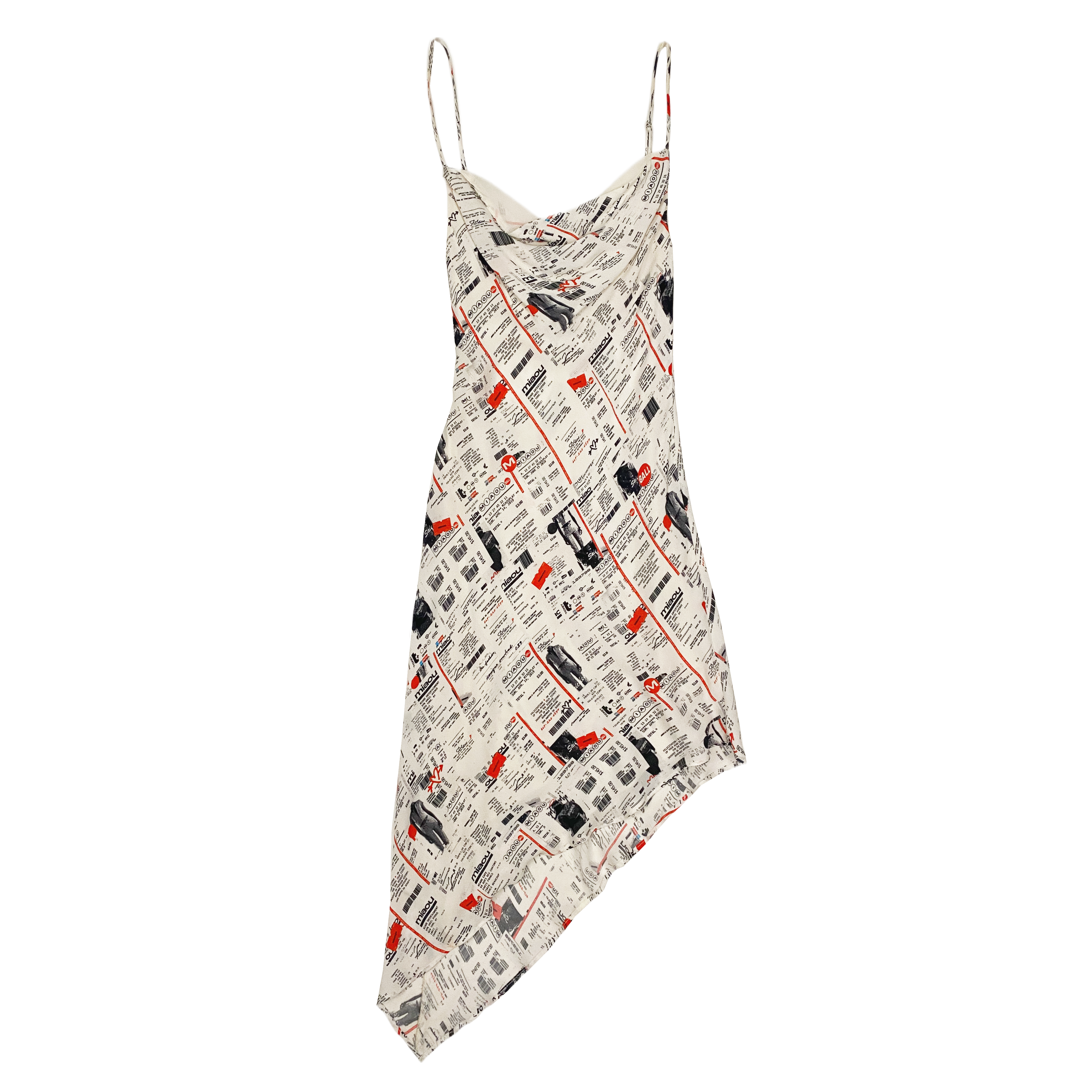 Miaou Silk Receipt Print Dress (S)