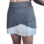 Striped Black White Mini Skirt (M)