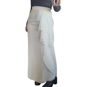 Cream Sheer Pleated Skirt (M)