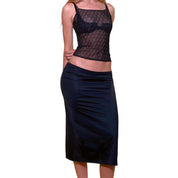 Vintage Noir Satin Slip (S)