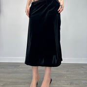 Black Velvet Midi Skirt (XS/S)