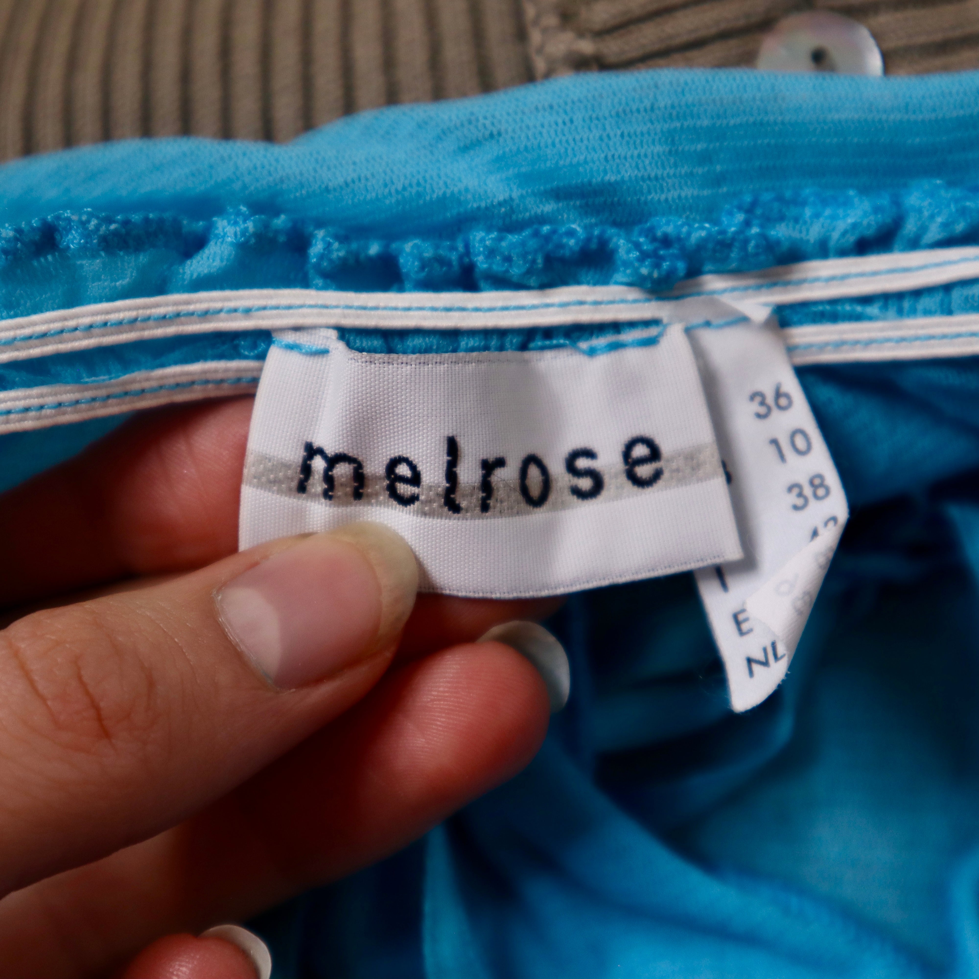 Y2K Blue Mesh Boho Blouse (S)