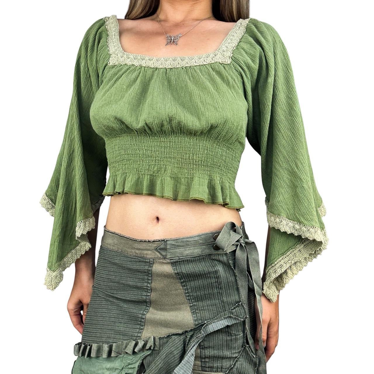 Early 2000s Bell Sleeve Crop Top (M/L)