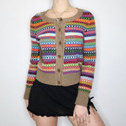 CHLOÉ Fair Isle Multicolor Cardigan (S/M)