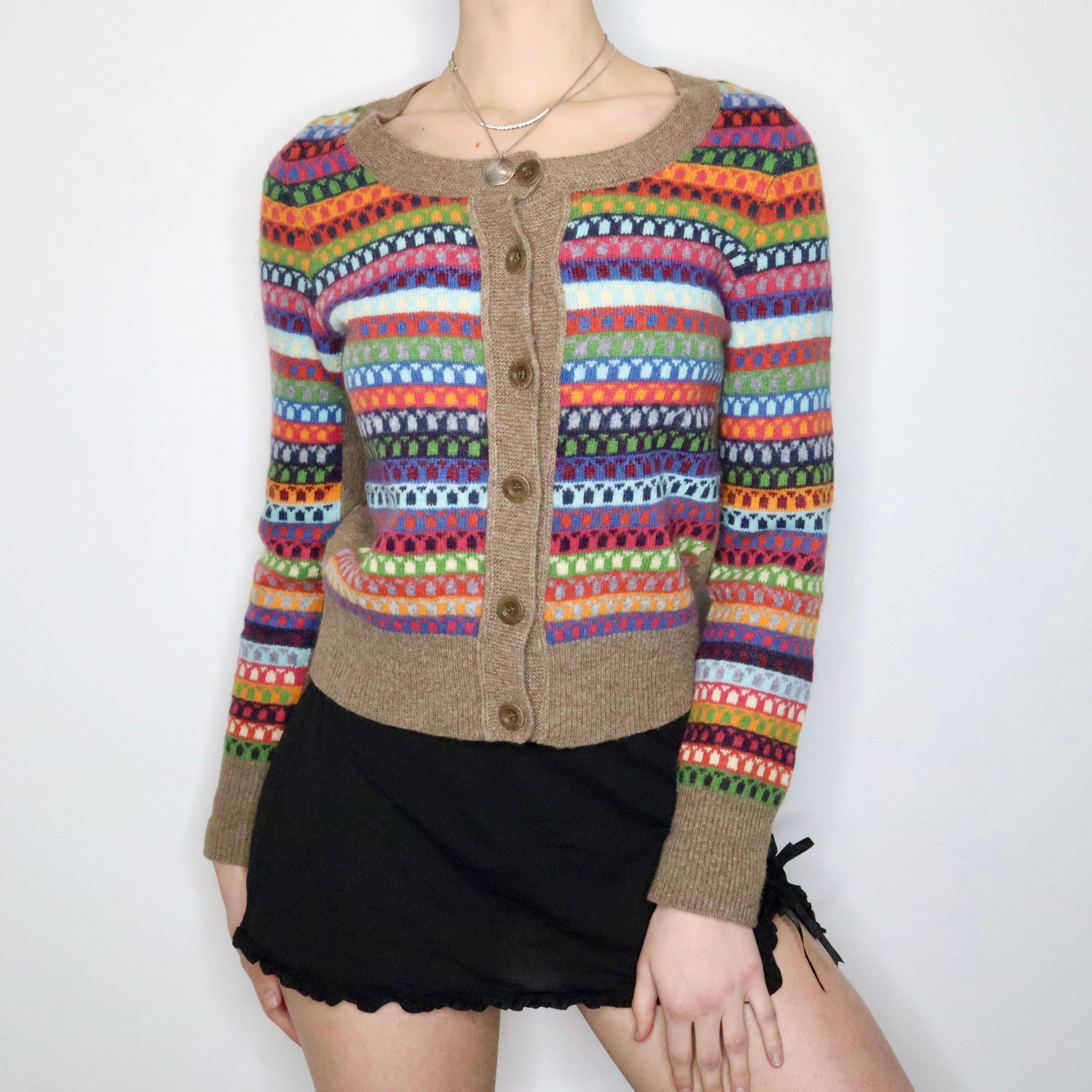CHLOÉ Fair Isle Multicolor Cardigan (S/M)