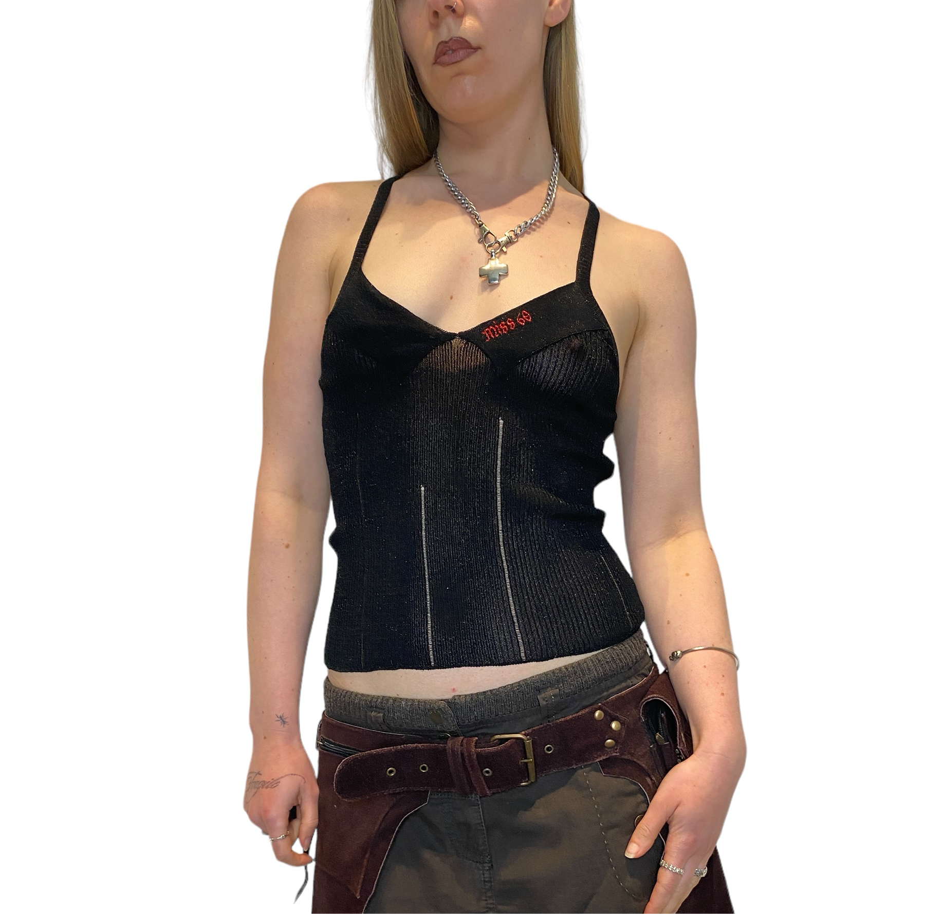 Miss Sixty Vintage Black Cami Top (S/M)