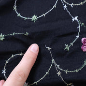 90s Embroidered Rose Midi Dress (S/M)