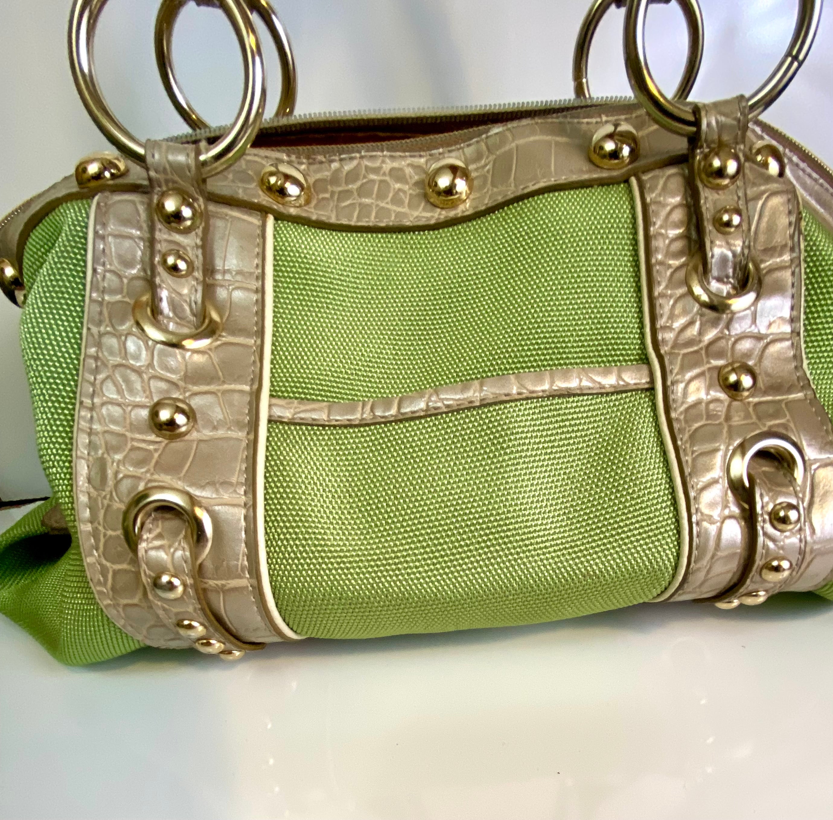 Kathy Van Zeeland canvas & vinyl trim Hangbag