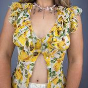 Bebe Silk Corset-Back Blouse (XS)