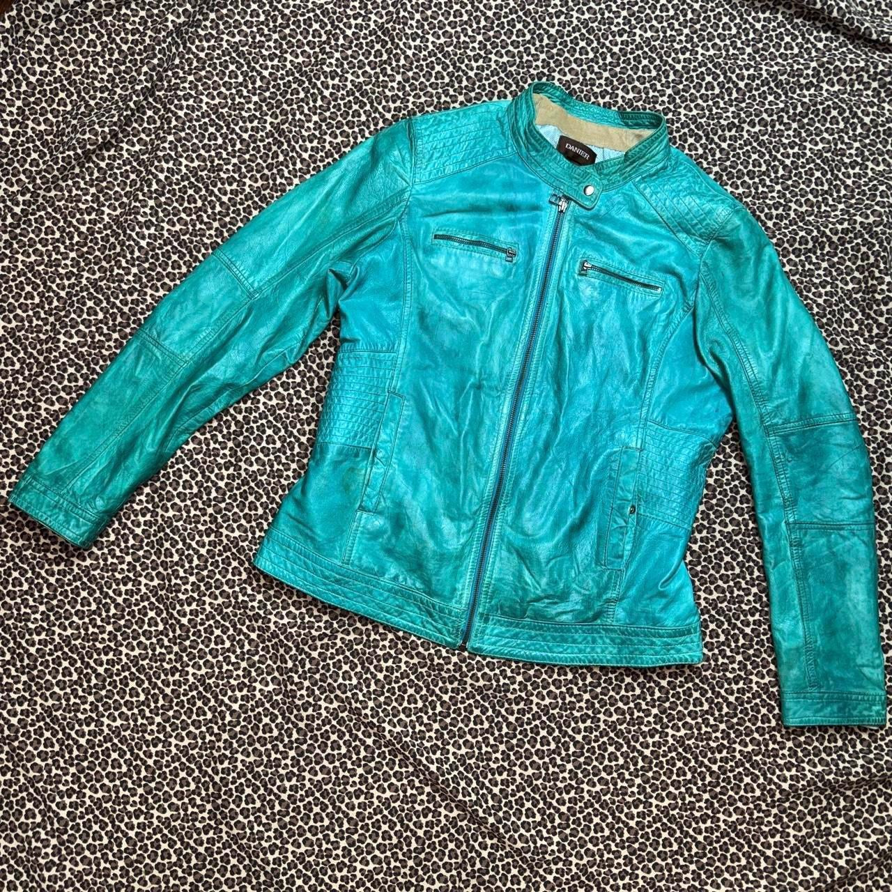 Vintage Danier Aqua Leather Jacket (L)