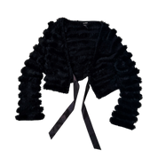 Vintage Furry Tie Front Cardigan (M)