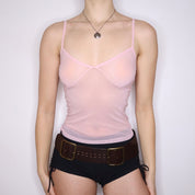 Y2K Baby Pink Mesh Cami (XS)