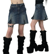 Euro Y2K Denim Mini Skirt (S)