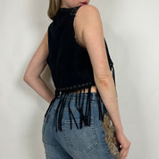 Vintage Faux Suede Fringe Vest (S/M)