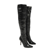 Vintage Gucci F/W 99' Black Anaconda Snakeskin Over-the-Knee Boots (6)