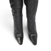 Vintage Gucci F/W 99' Black Anaconda Snakeskin Over-the-Knee Boots (6)