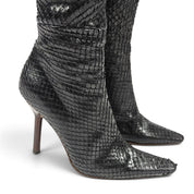 Vintage Gucci F/W 99' Black Anaconda Snakeskin Over-the-Knee Boots (6)