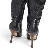Vintage Gucci F/W 99' Black Anaconda Snakeskin Over-the-Knee Boots (6)