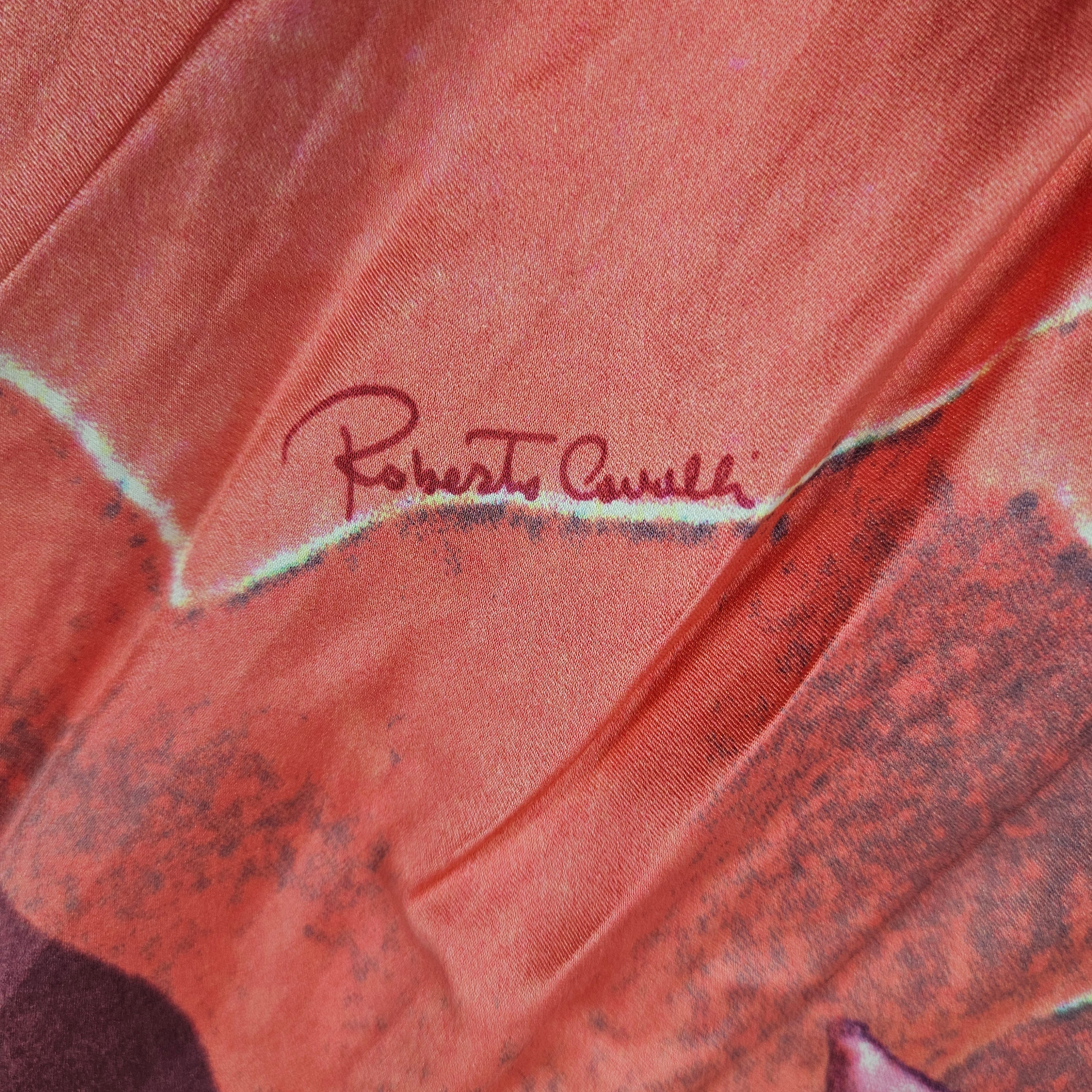 Vintage Roberto Cavalli Silk Maxi Dress Rose Print (S)