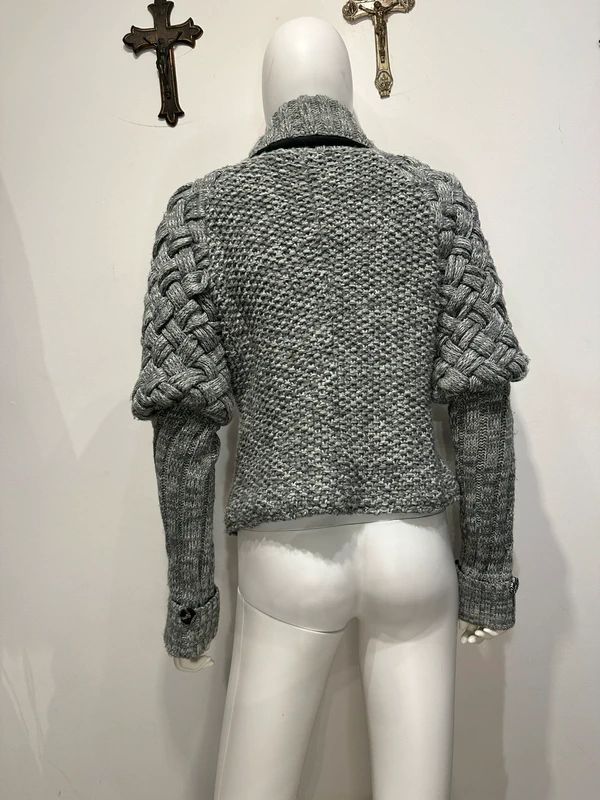 Vintage Desigual Gothic Military Double Breasted Knit Cardigan (M)