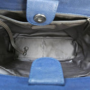 Vintage Chanel Caviar Petite Shopping Tote Blue Quilted