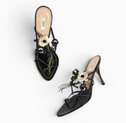 Vintage Prada Heels Leather Flower Mules Y2k (7)