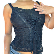 90s black lace detailed camisole (S/M)