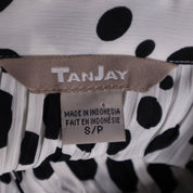 Y2K Polka Dot Pleated Blouse (S/M)