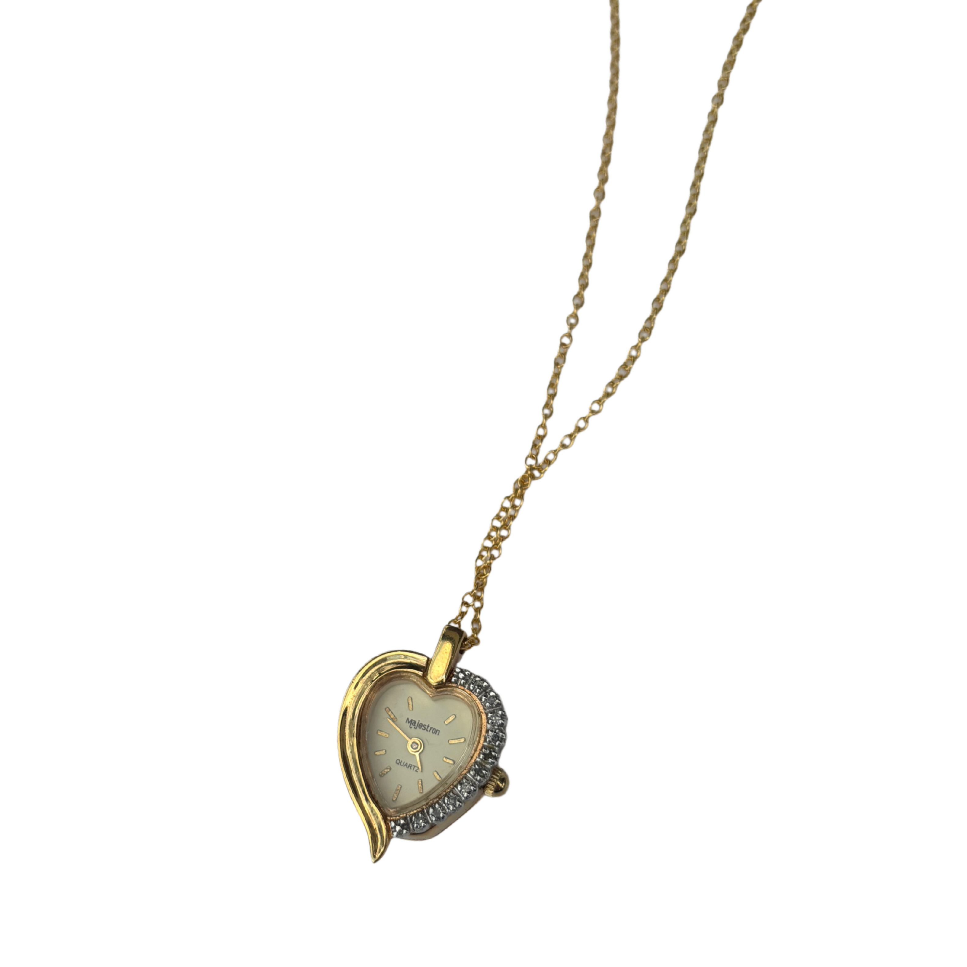 Vintage Heart Watch Necklace