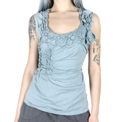 Dusty Blue Ruffle Top (M)
