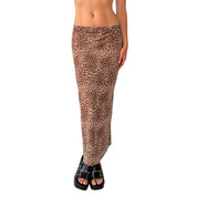 90s Leopard Maxi Skirt (S)