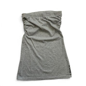 Y2K Grey ornate/grunge-style royal crown strapless tube top (XS/S)