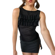 2000s Mesh Ruffle Tank (XS/S)