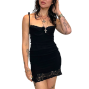Vintage Gothic Italian Bustier Mini Dress (XS/S)