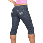 2000s Denim Pinstripe Capris (S/M)