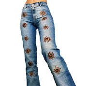 Funky Sunshine Grommet Jeans (XS/S)