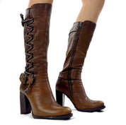 90s Genuine Leather Tie Up Boots (6.5)