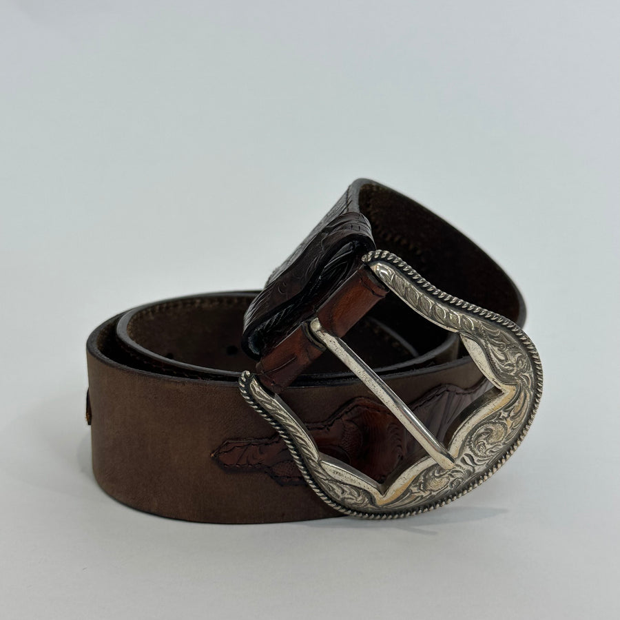 Vintage Leather Western Belt (xs/s)